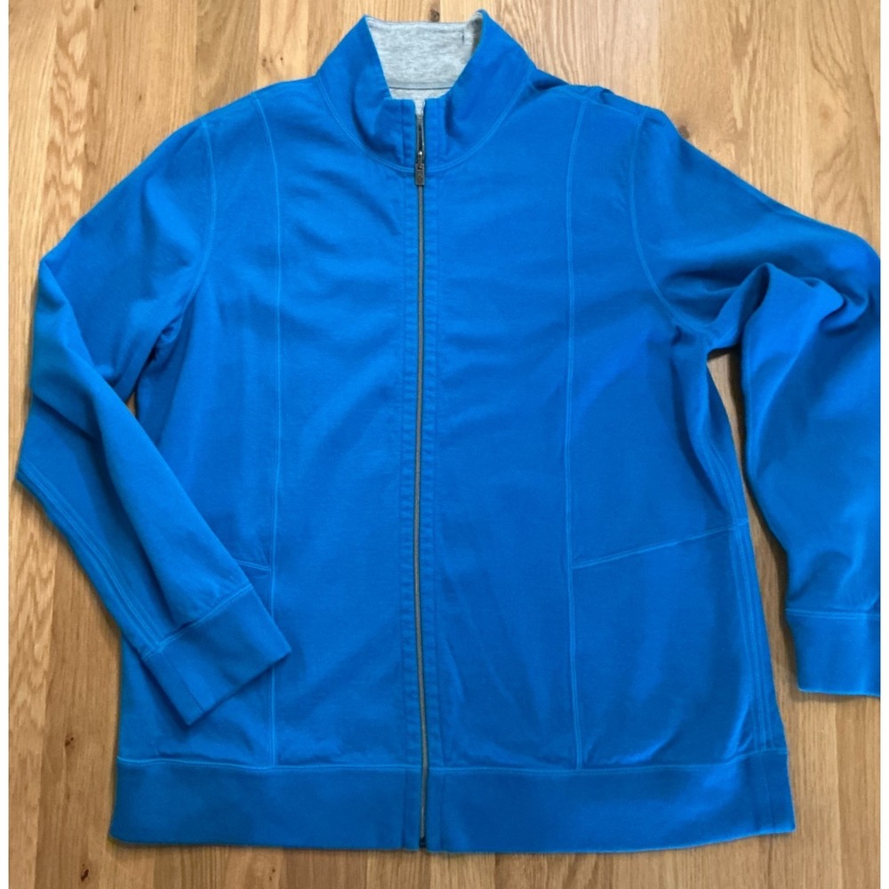 Tommy Bahama Reversible Full Zip Sweatshirt Jacket Mens XL Blue Gray